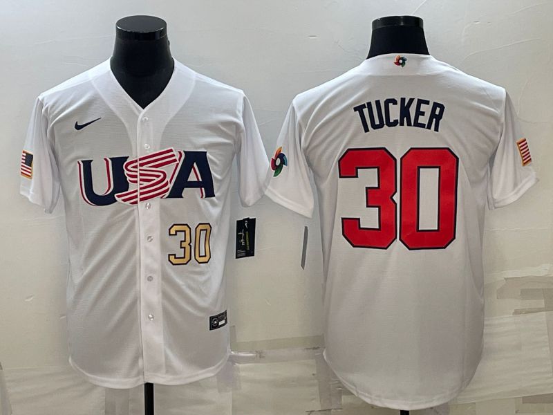Men 2023 World Cub USA #30 Tucker White Nike MLB Jersey3